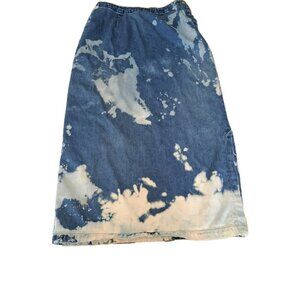 Eddie Bauer Womens Size 10 Blue Jean Skirt Modest Custom Bleached Skirt